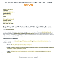 Student Well-Being Letter PDF